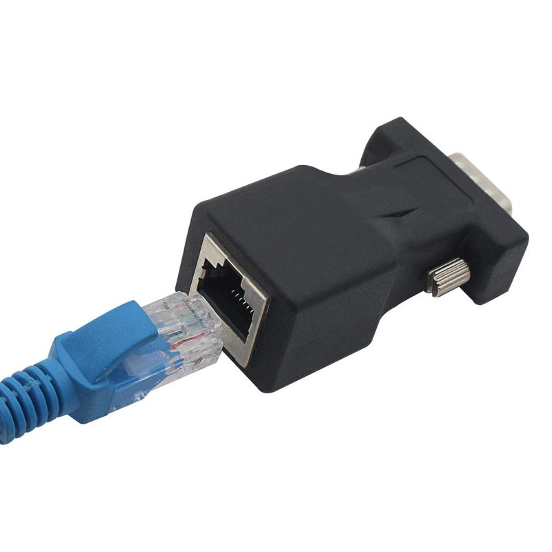 YIOVVOM DB9 RS232 Male Port to RJ45 Female Connector Card DB9 Serial Port Extender to LAN CAT5 CAT6 RJ45 Network Ethernet Cable Adapter - Image 3